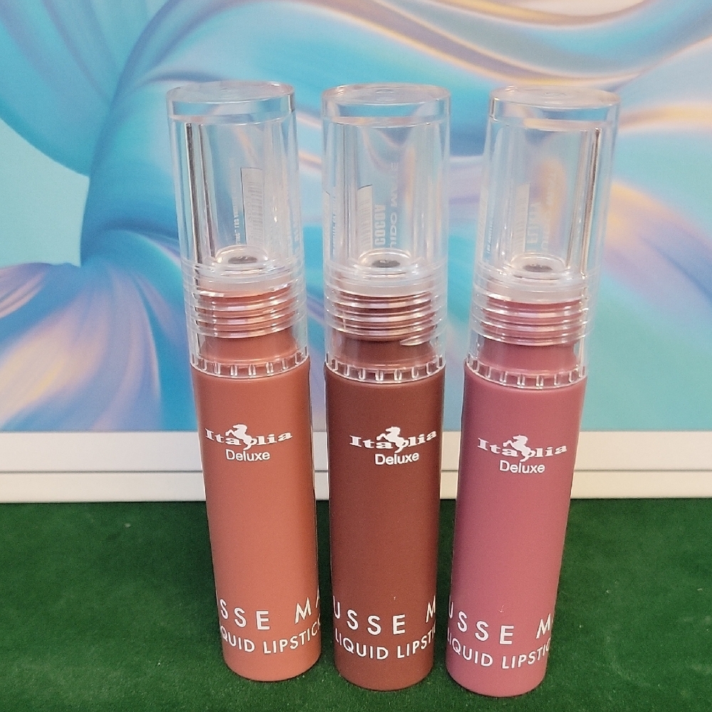 Italia Mousse Matte Liquid Lipstick 3g Each Set of 3 New Sealed Tube